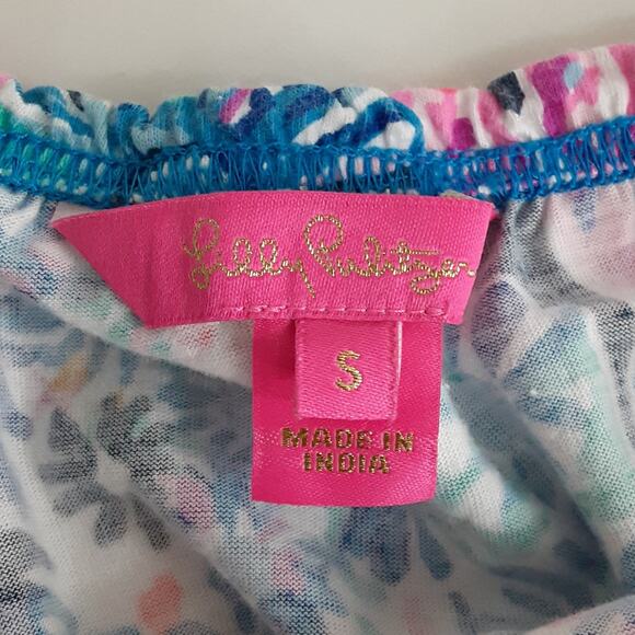 Lilly Pulitzer Loro Swing Dress Tiered High Tide Navy Sea Baby Doll Womens S - Picture 7 of 11